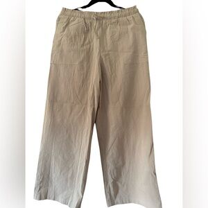 Beige Wide-Leg Pants